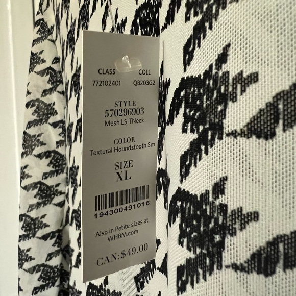 "WHITE HOUSE BLACK MARKET " WOMEN'S COWL NECK MESH LONG SLEEVE- GRAY - Picture 4 of 5